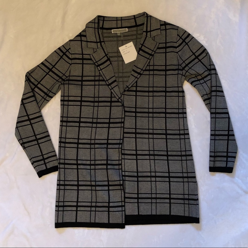 NWT Liquid By SIONI Grey/Black Stripe Cardigan